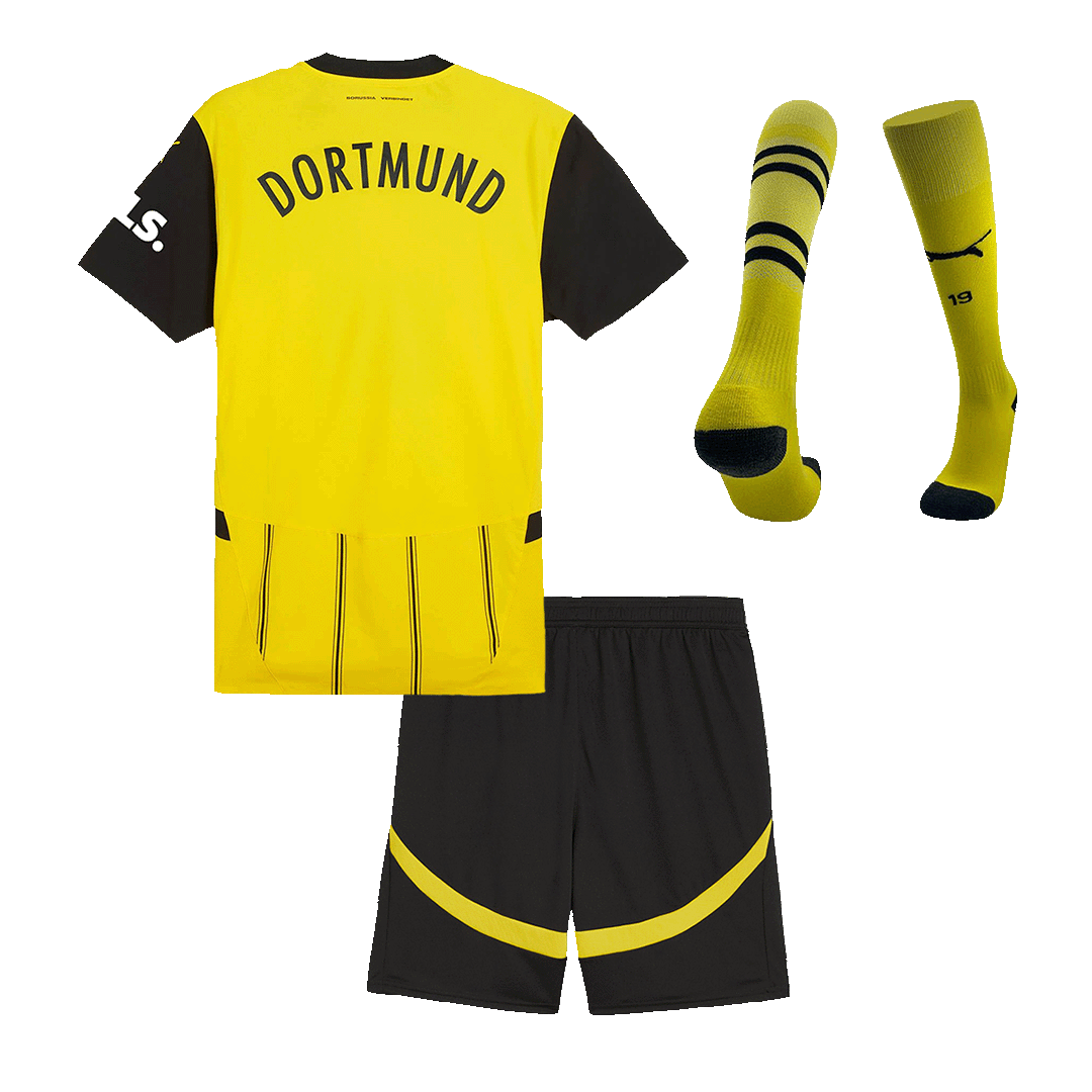 Kit de camiseta de fútbol local del Borussia Dortmund para niños (camiseta, pantalón corto y calcetines)