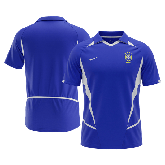 Camiseta retro de fútbol de visitante de Brasil 2002