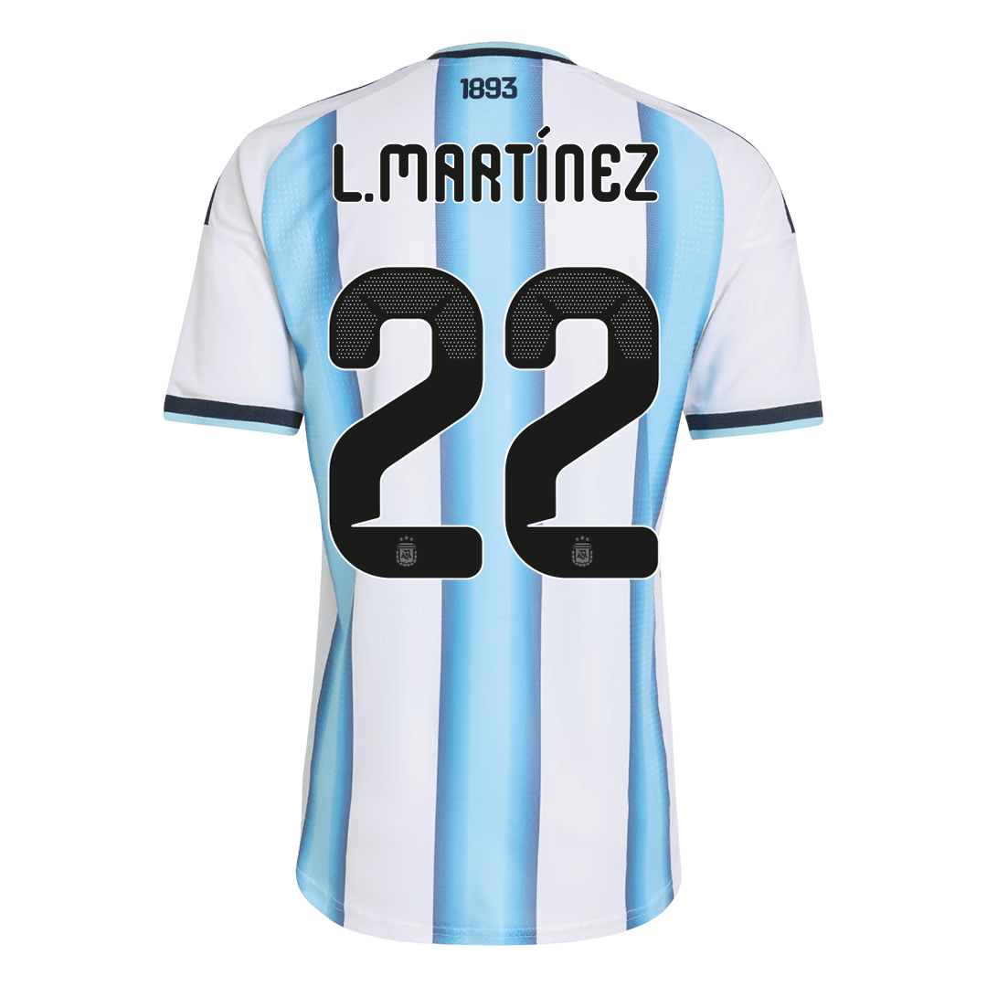 Camiseta de local de Argentina para hombre, L. MARTÍNEZ #22, Copa Mundial 2026 - Corte ajustado