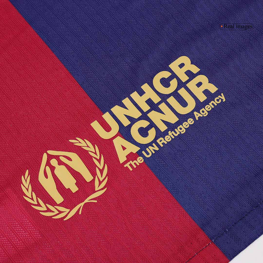 Camiseta de fútbol local auténtica del Barcelona 2024/25 RAPHINHA #11, roja y azul - UCL