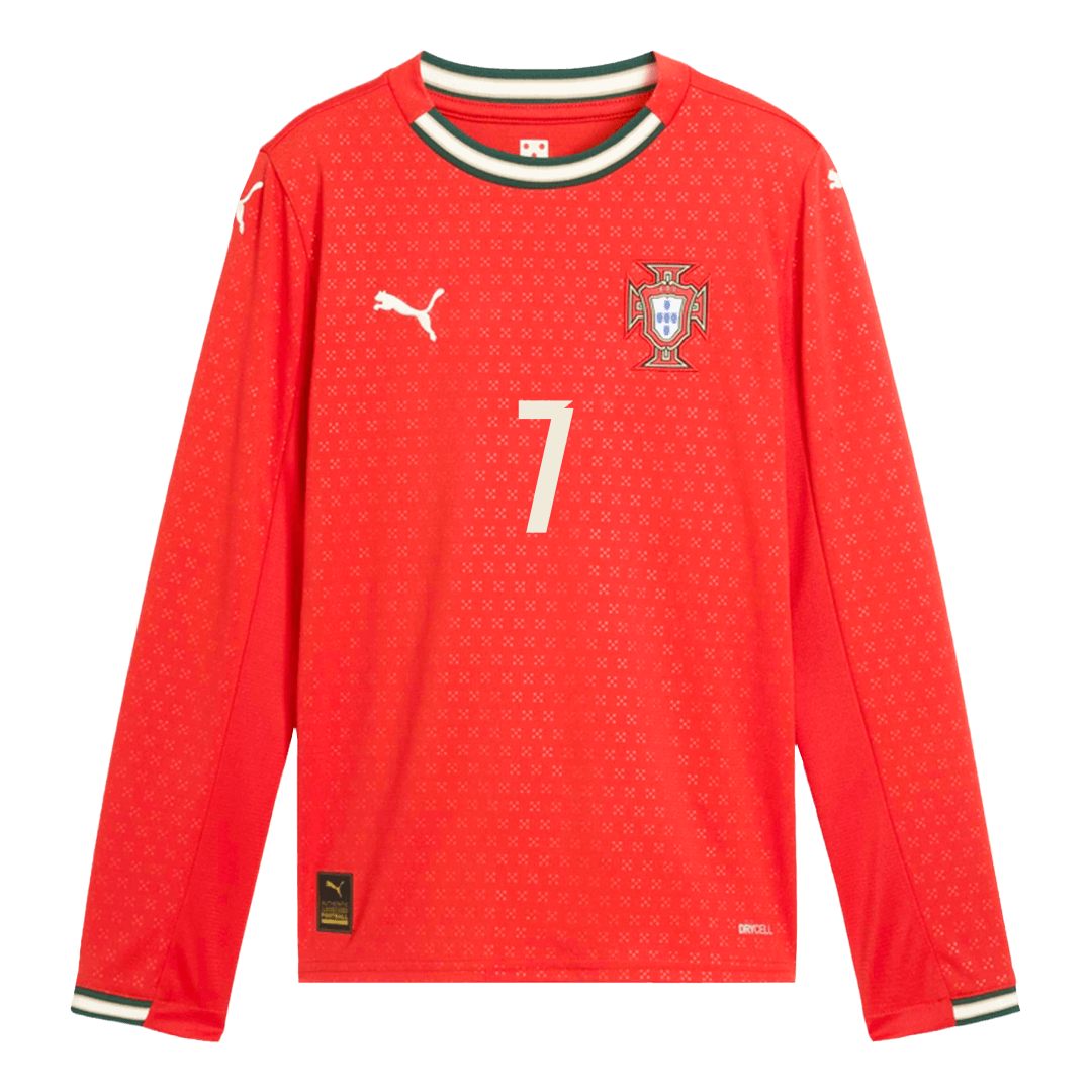 Camiseta de fútbol de manga larga local de Portugal RONALDO #7 2025, roja