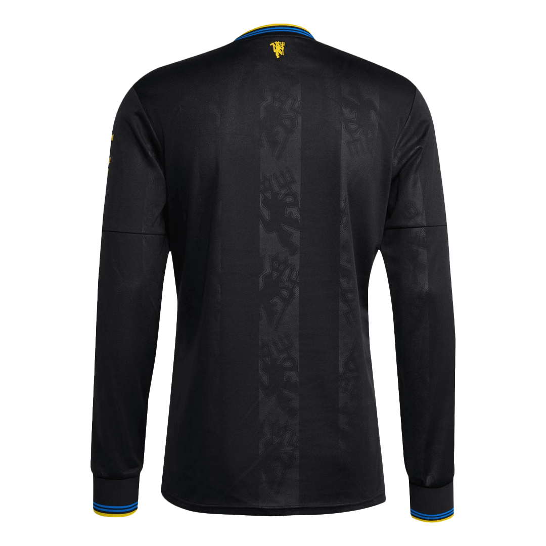 Camiseta de fútbol de manga larga de visitante del Manchester United 2025/26, negra