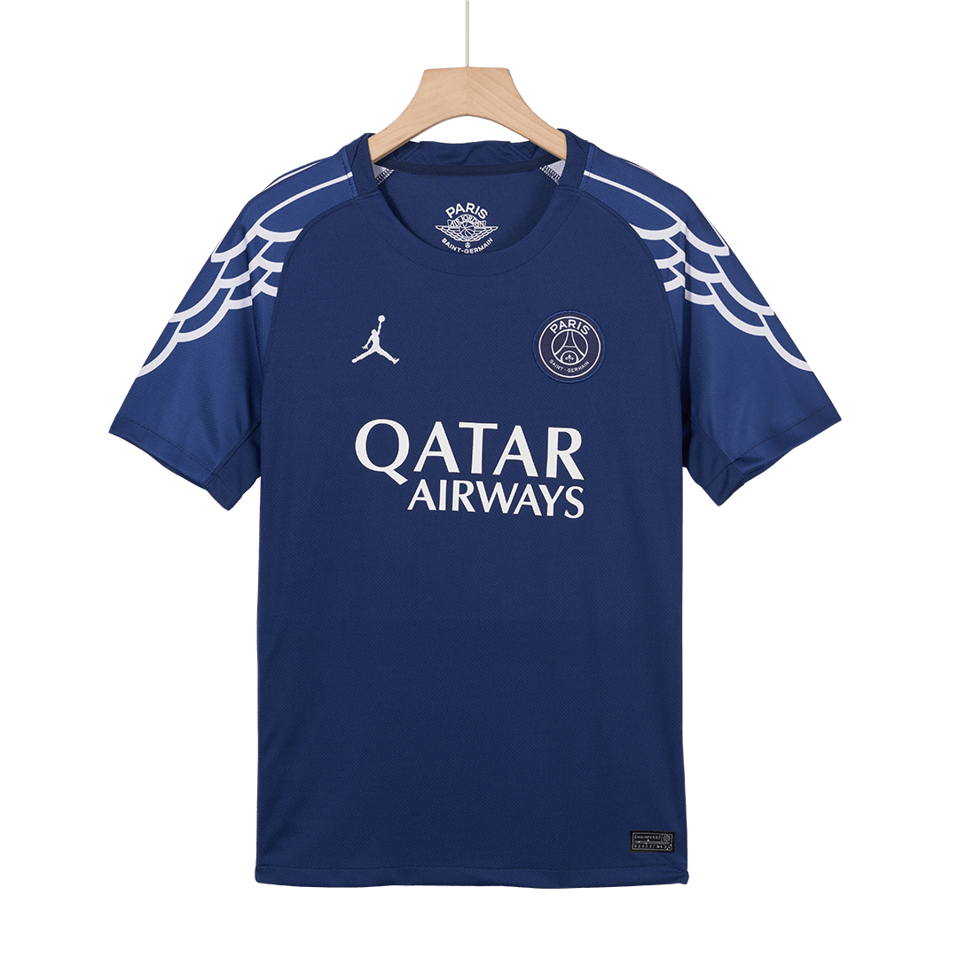 Camiseta de fútbol visitante KVARATSKHELIA #7 del PSG, cuarta equipación, 2024/25, azul marino - UCL