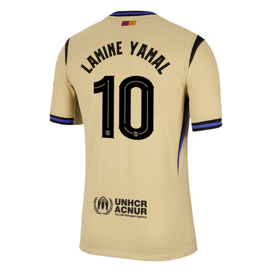 Camiseta de visitante del Barcelona 2025/26, amarilla, LAMINE YAMAL #10 - UCL