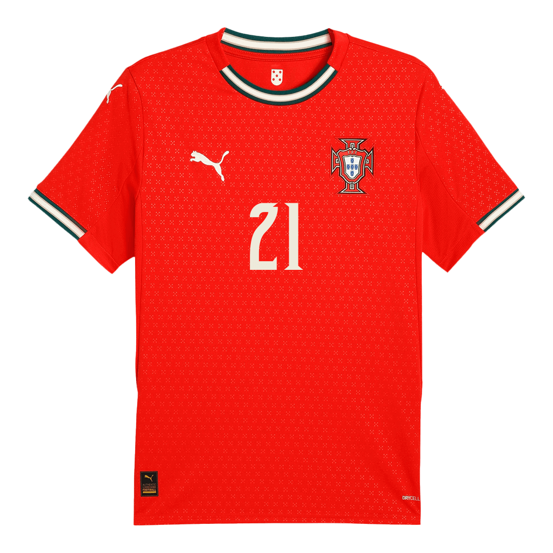 Camiseta de fútbol local de Portugal DIOGO J. #21 2025, roja