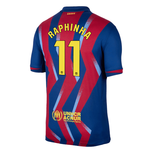 Camiseta de fútbol visitante RAPHINHA #11 del Barcelona 2025/26 (cuarta equipación)