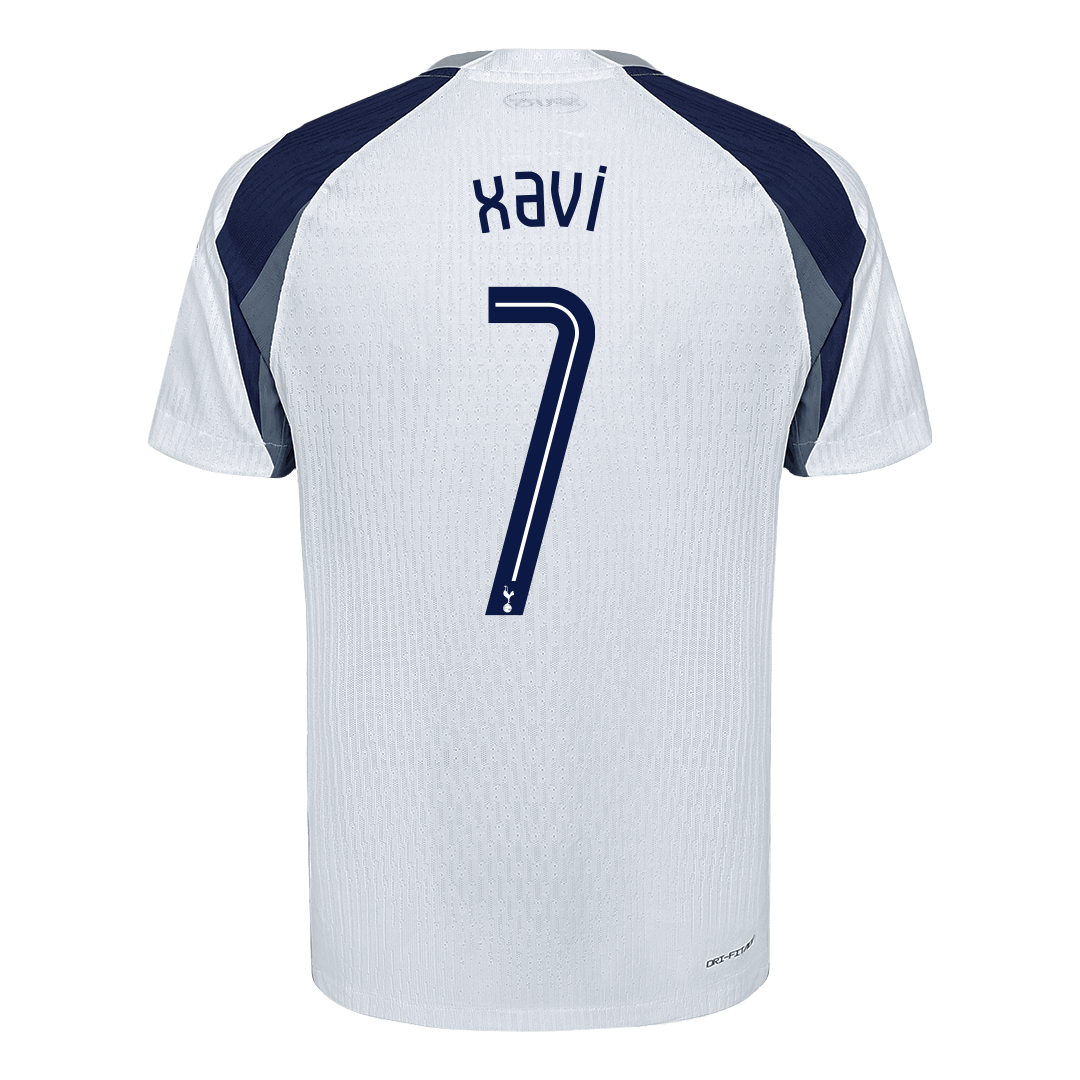Camiseta de fútbol local auténtica del Tottenham Hotspur 2025/26, XAVI #7, color blanco - UCL