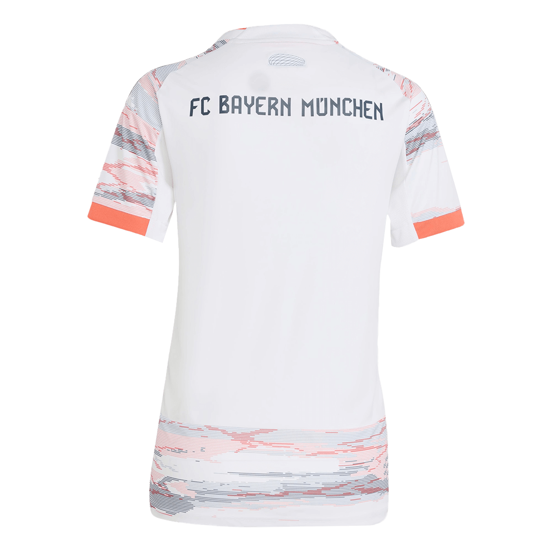 Camiseta de fútbol visitante del Bayern Múnich 2025/26 para mujer, blanca