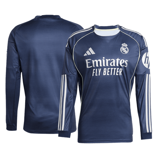 Camiseta de fútbol visitante del Real Madrid 2025/26, manga larga (talla grande)