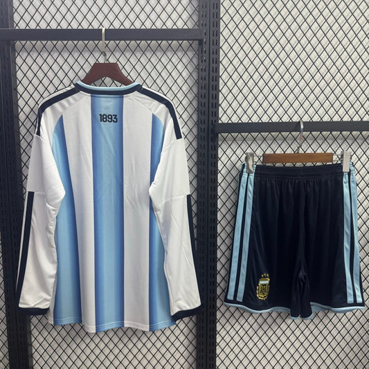 Camiseta local de Argentina, talla 25/26, manga larga para adultos