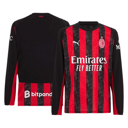 Camiseta de fútbol de manga larga de local del AC Milan 2025/26