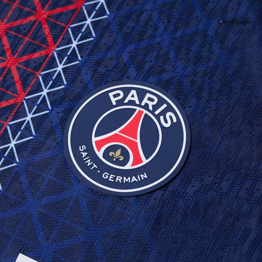 Camiseta De Futbol Auténtica D.DOUÉ #14 PSG Local 2025/26 Azul Marino