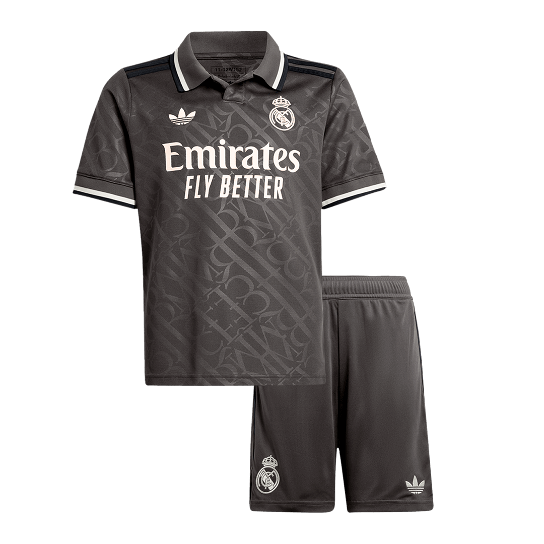 Kit de camiseta de fútbol de la tercera equipación del Real Madrid para niños