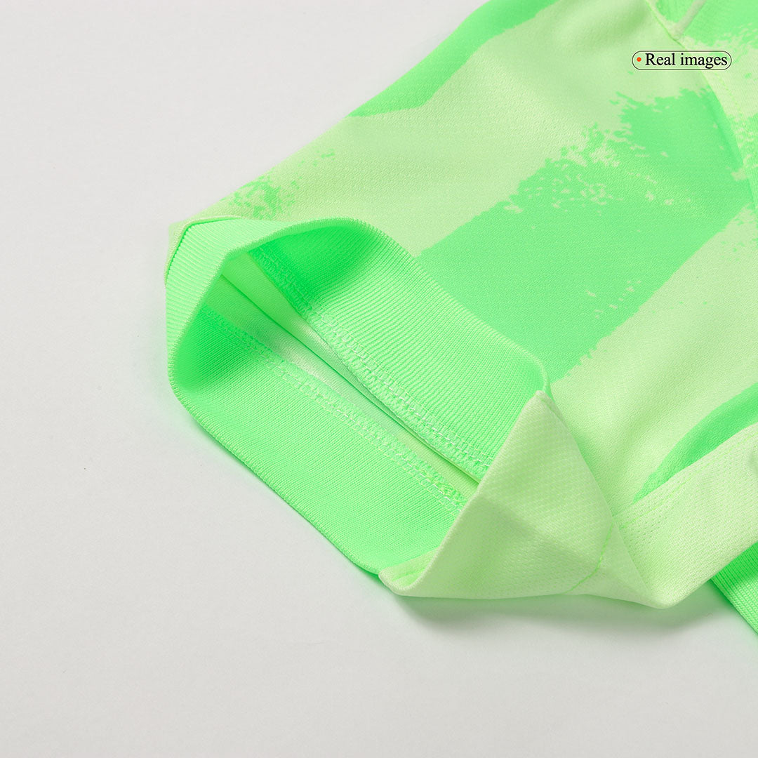 Camiseta de fútbol visitante del Barcelona, verde, tercera equipación - UCL (logotipo de Spotify sin texto)
