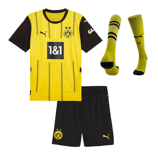 Kit de camiseta de fútbol local del Borussia Dortmund para niños (camiseta, pantalón corto y calcetines)