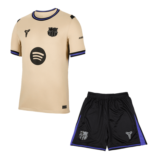 Kit de visitante del Barcelona (Kit y pantalón corto) 2025/26, amarilla y negra