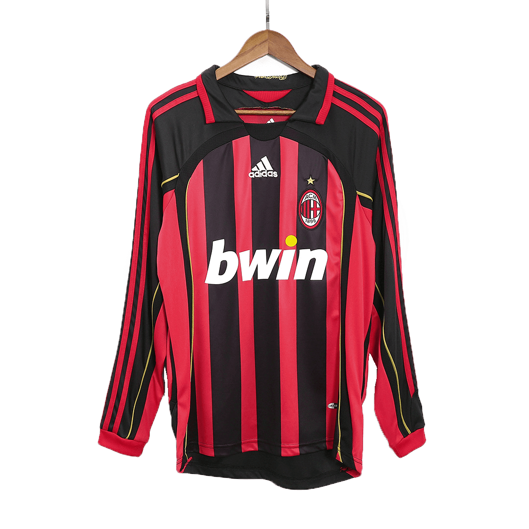 Camiseta de fútbol retro de manga larga de local del AC Milan 2006/07