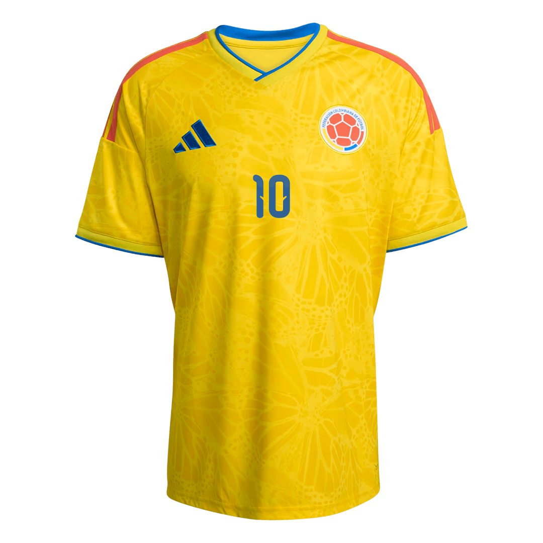 Camiseta de local de Colombia para hombre, JAMES #10, Copa Mundial 2026
