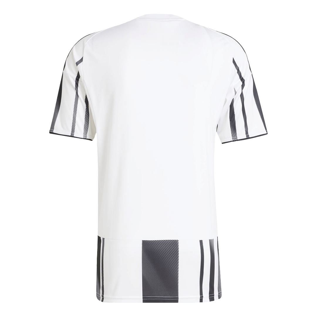 Camiseta de fútbol local de la Juventus 2025/26 en blanco y negro