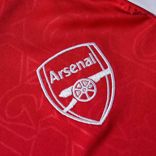 Kit de fútbol local del Arsenal para niños (camiseta, pantalones cortos y calcetines) 2025/26, color rojo