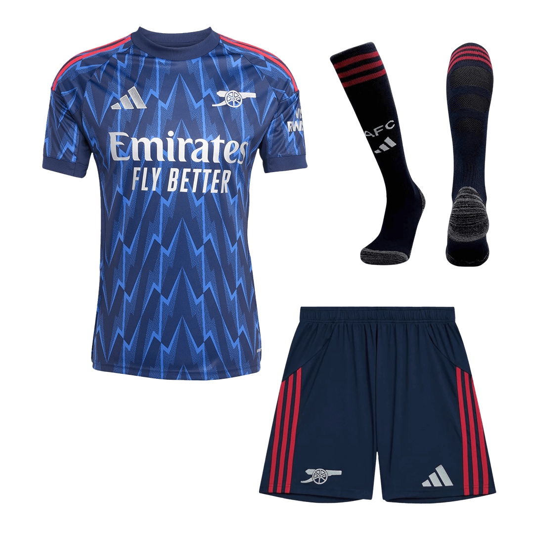 Kit de visitante del Arsenal (Kit, pantalón corto y medias) 2025/26