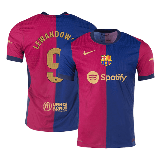 Camiseta de fútbol local auténtica del Barcelona LEWANDOWSKI #9 2024/25 - patrocinador antiguo
