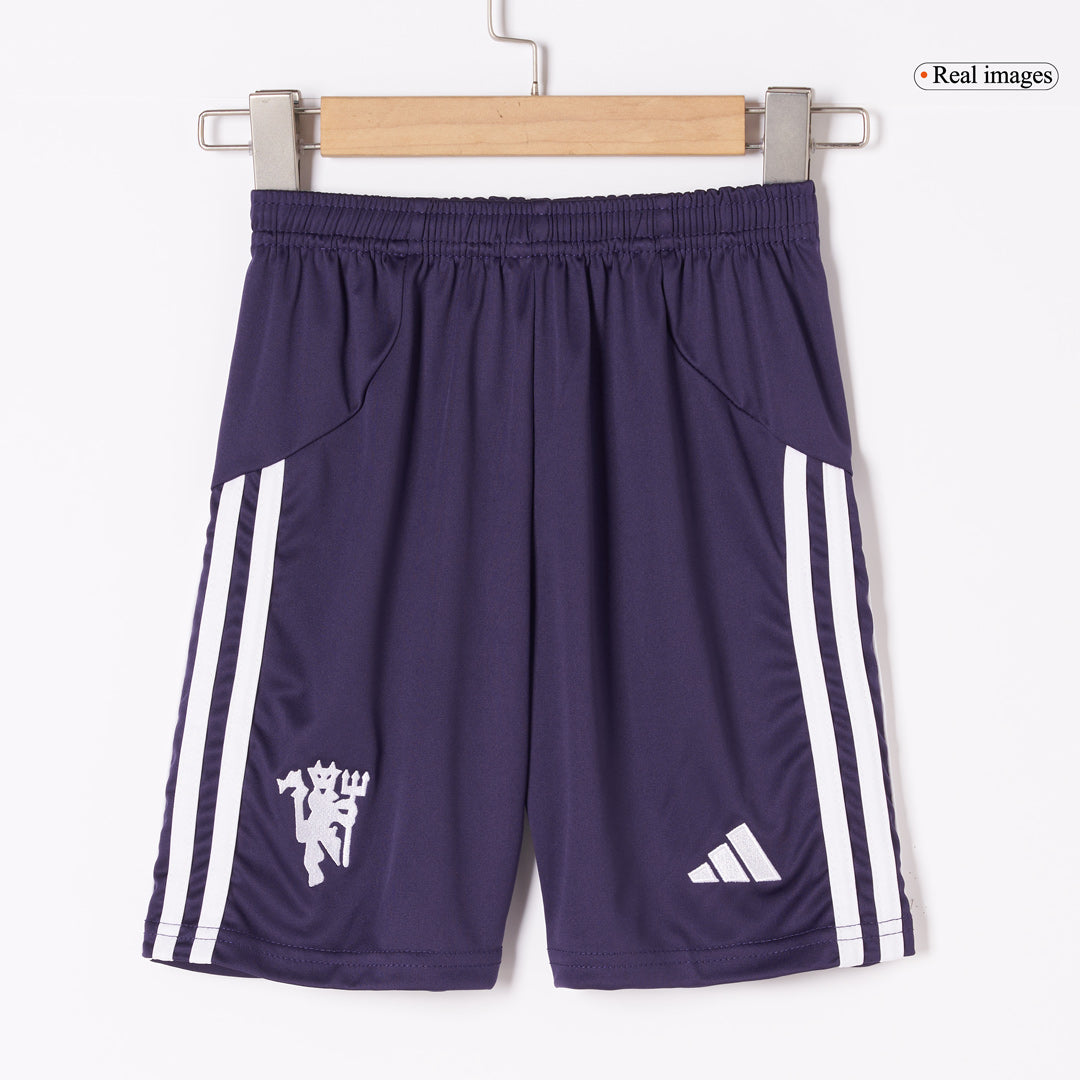 Kit de fútbol visitante del Manchester United para niño (Kit, pantalón corto y calcetines) 2025/26, color blanco