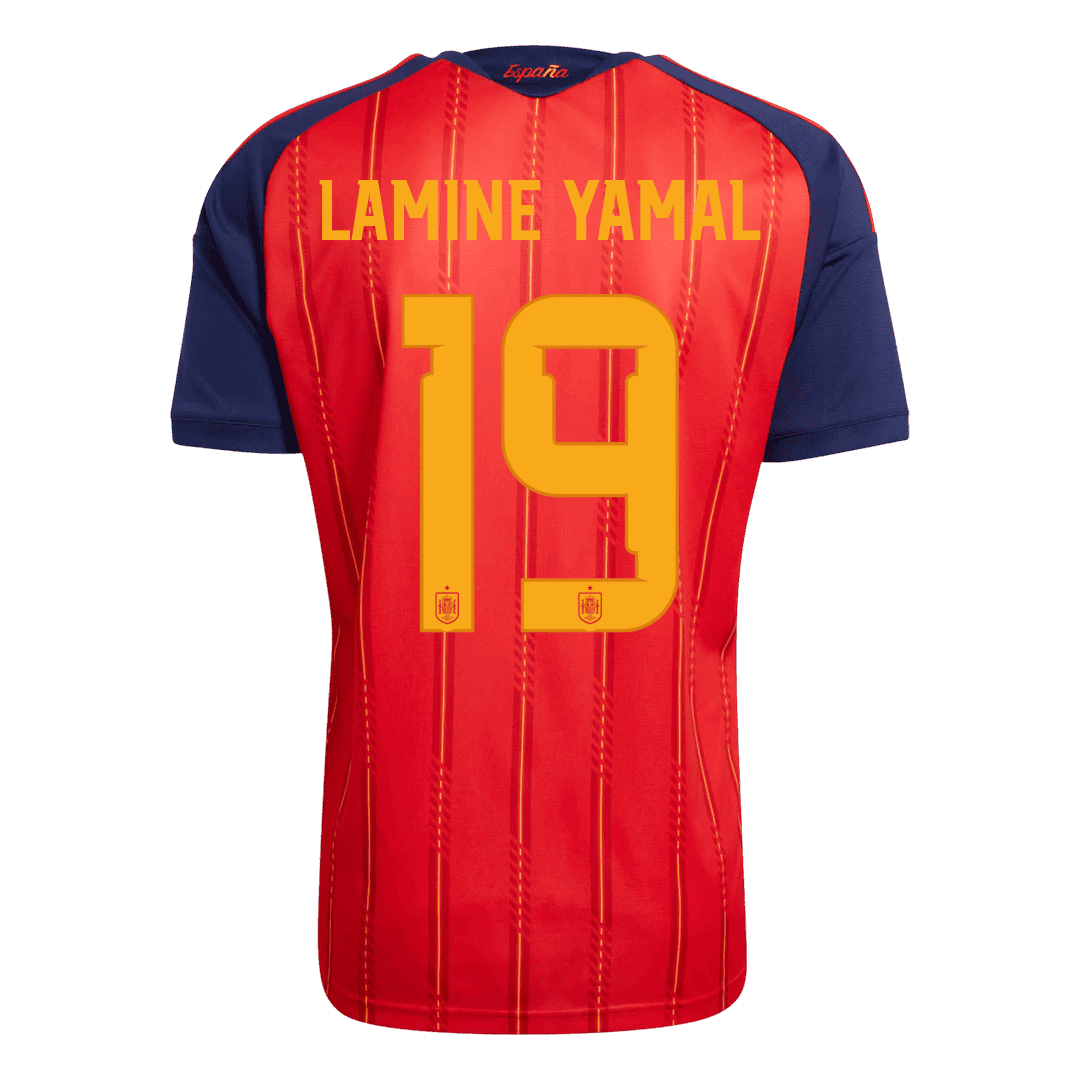 LAMINE YAMAL #19 España Edición Campeona Camiseta de Fútbol Local Copa Mundial 2026 Roja