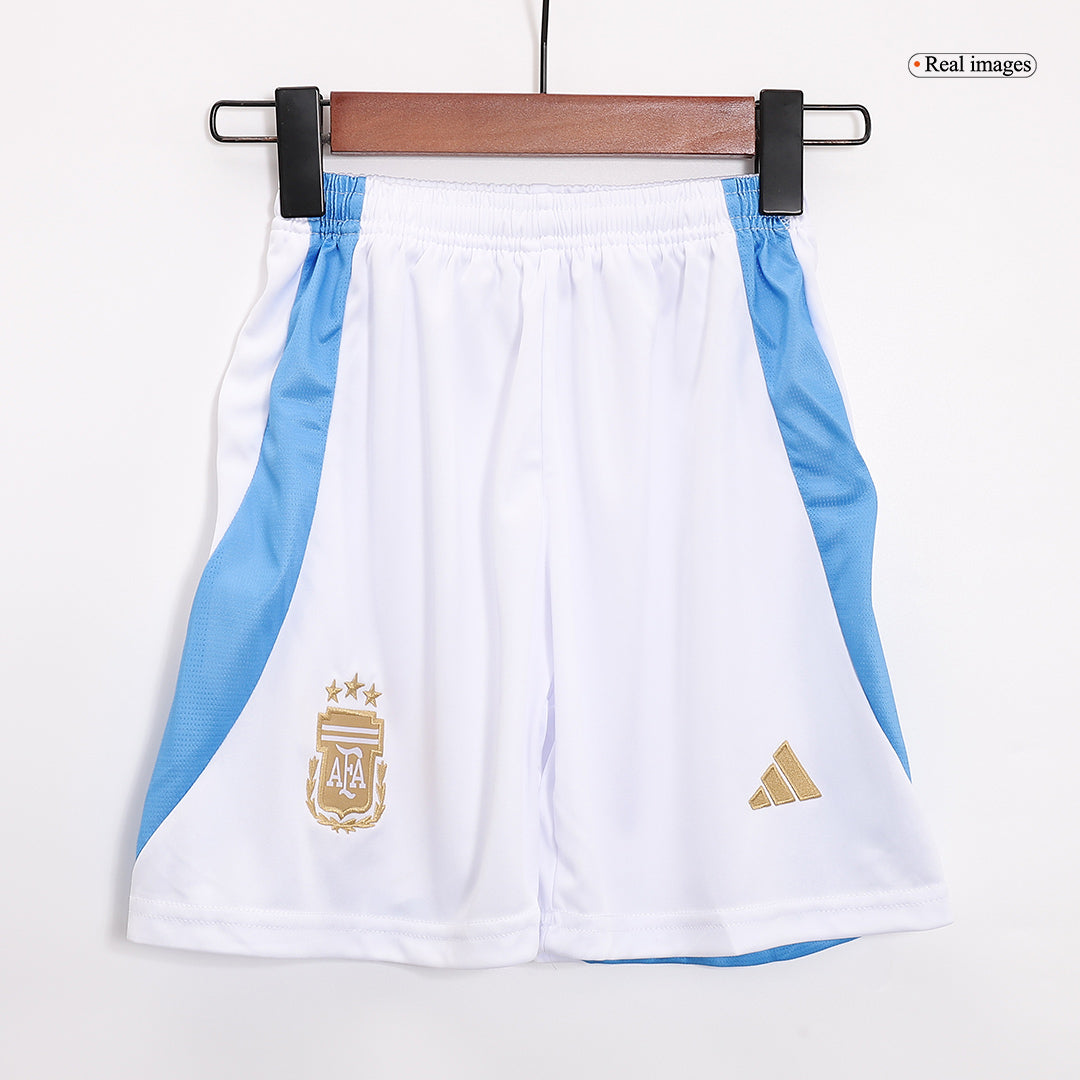 Kit de camiseta local de Argentina para niños (camiseta, pantalón corto y medias) Copa América 2024