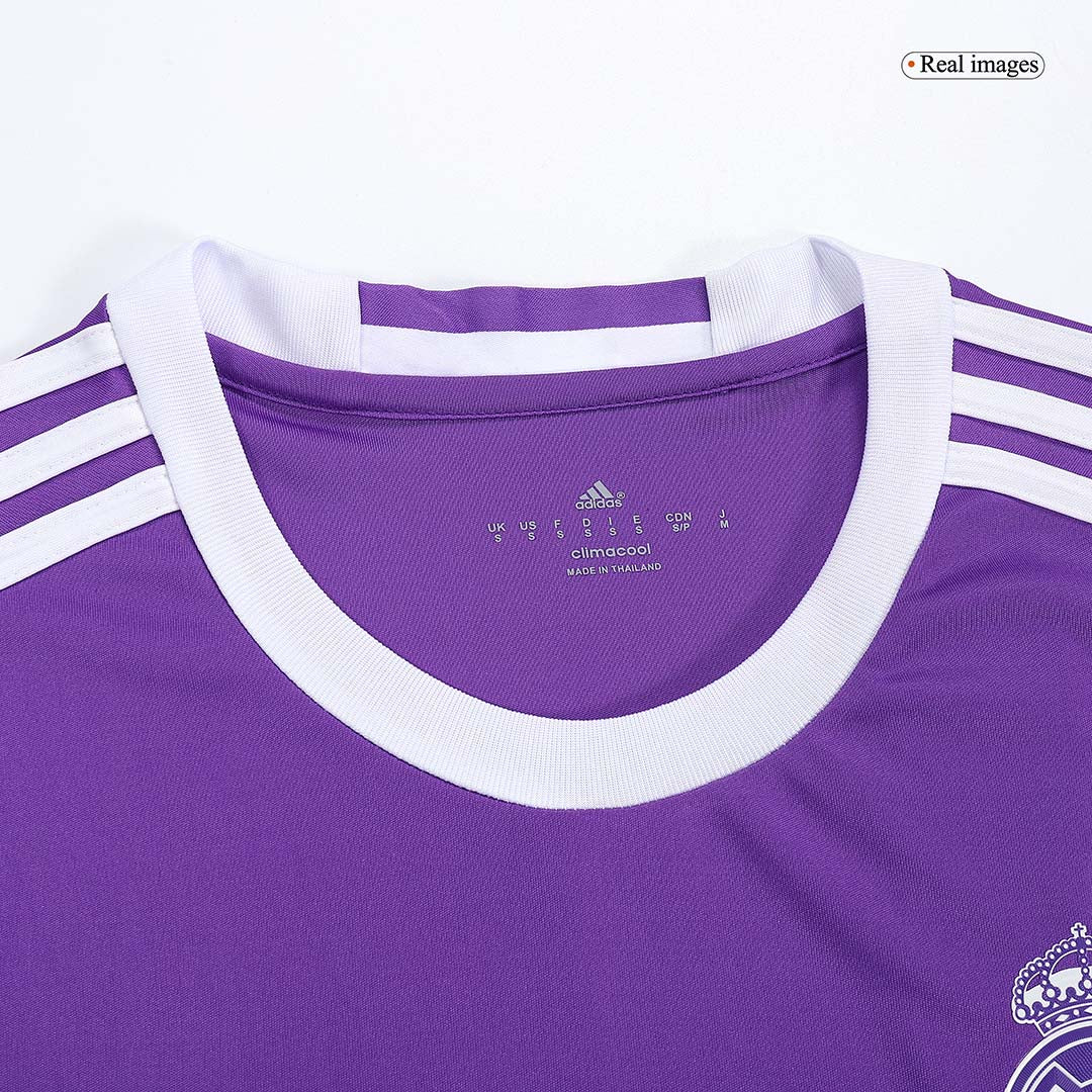 Camiseta de fútbol vintage de visitante del Real Madrid Benzema #9 2016/17, manga larga