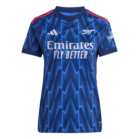 Camiseta de fútbol visitante del Arsenal para mujer 2025/26, azul