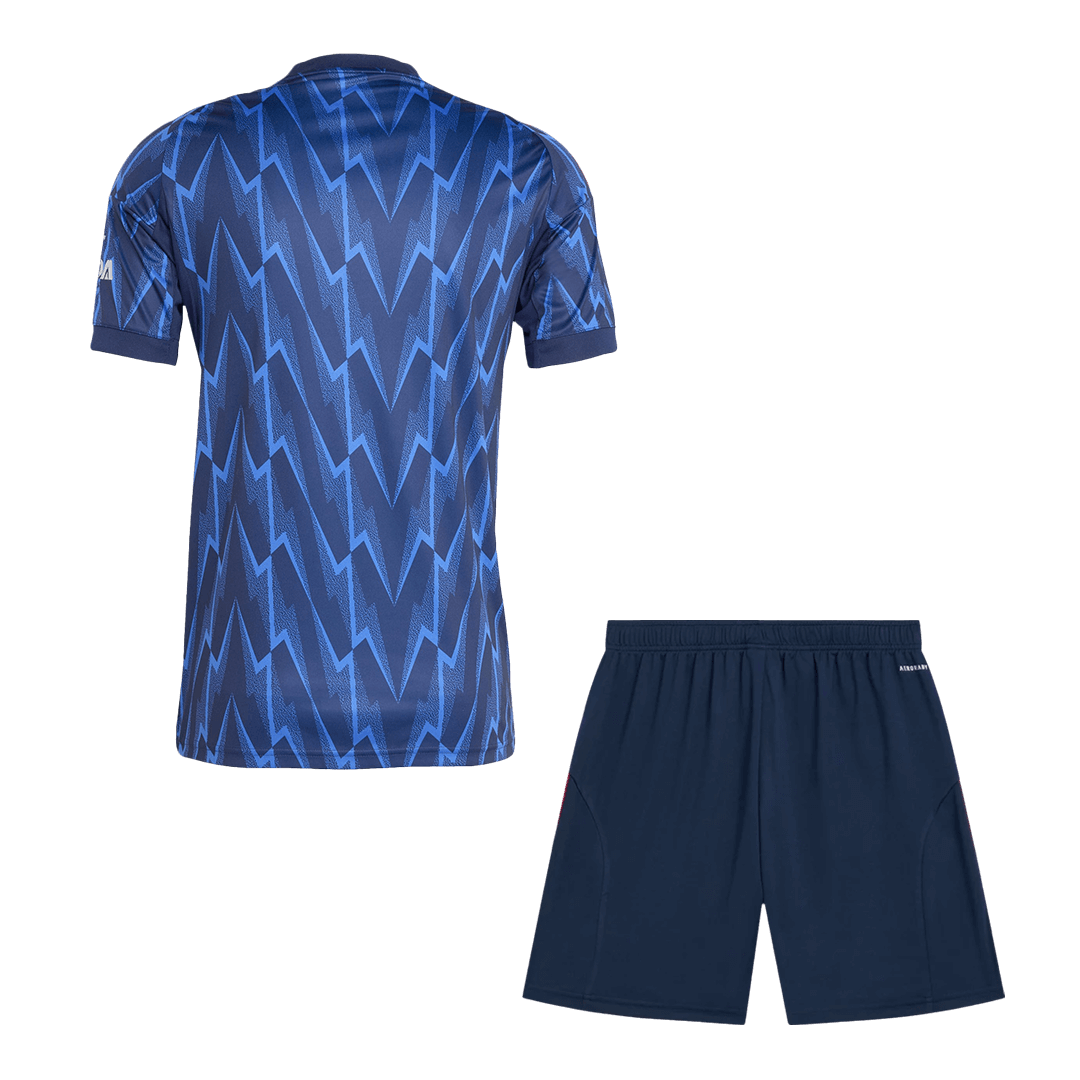 Kit de visitante del Arsenal (Kit y pantalón corto) 2025/26, azul