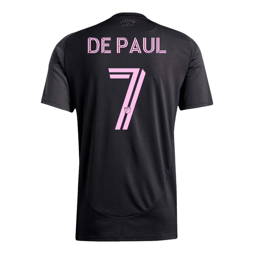 Camiseta de visitante del Inter Miami DE PAUL #7 2025, color negro y gris