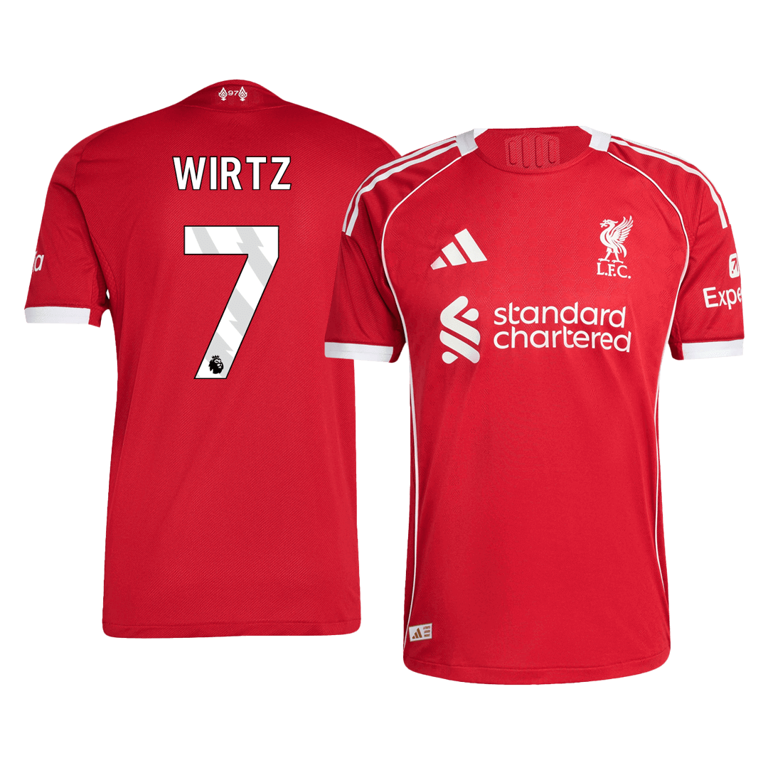 Camiseta de fútbol local auténtica WIRTZ #7 del Liverpool 2025/26, roja