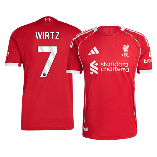 Camiseta de fútbol local auténtica WIRTZ #7 del Liverpool 2025/26, roja