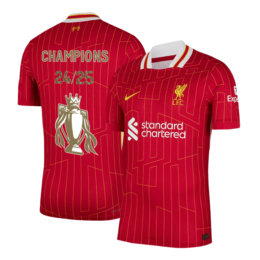Camiseta de fútbol local auténtica del Liverpool, roja - CAMPEONES 24/25