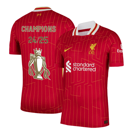 Camiseta de fútbol local auténtica del Liverpool, roja - CAMPEONES 24/25