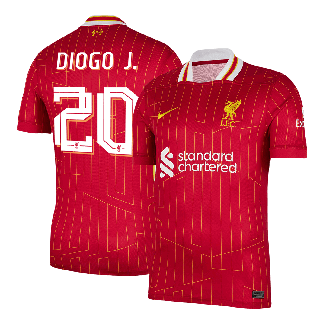 Camiseta de fútbol local del Liverpool DIOGO J. #20 2024/25, roja - UCL