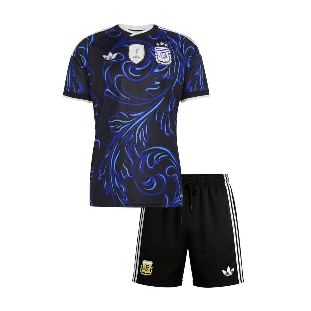 Equipación infantil de visitante de Argentina (camiseta + pantalón corto) para el Mundial 2026