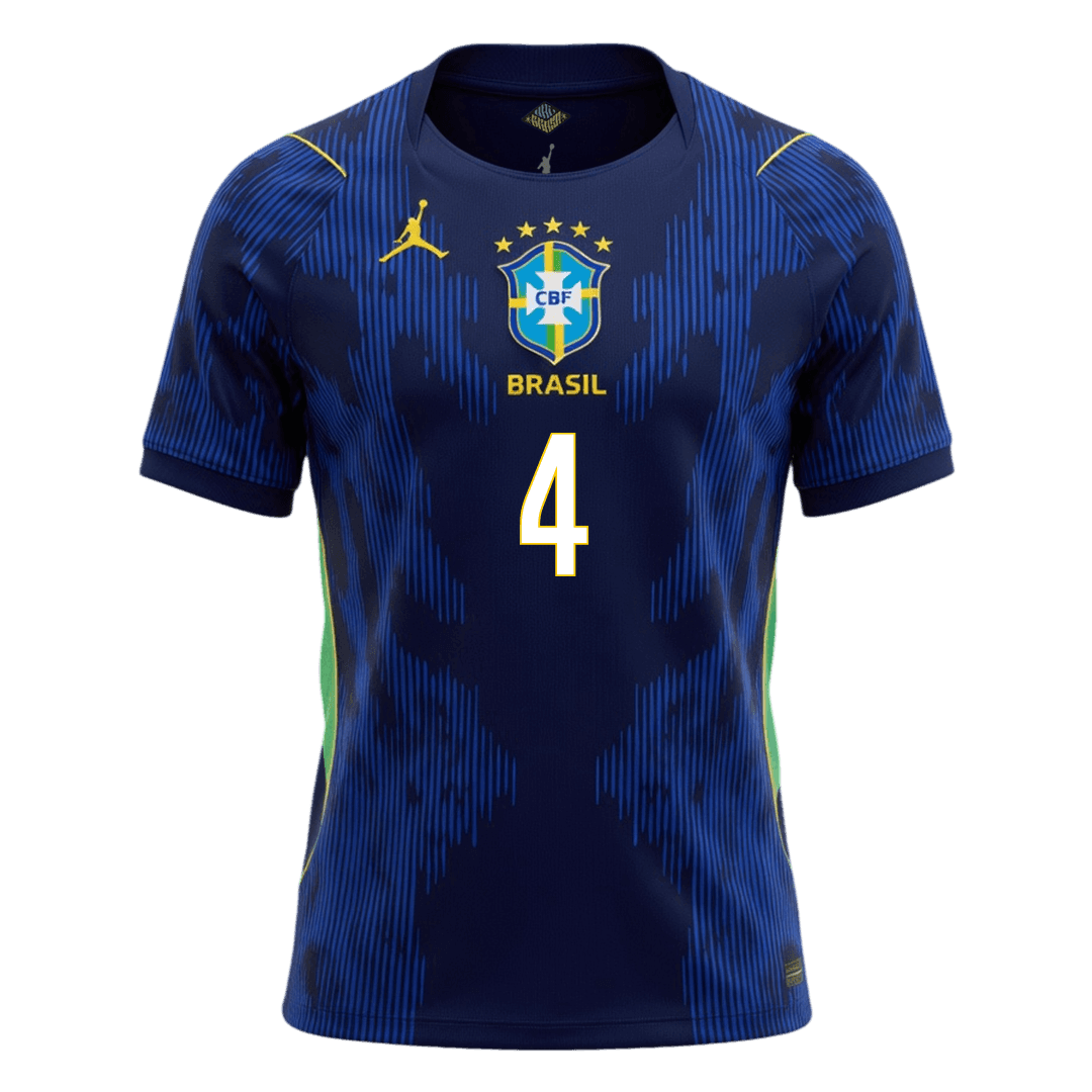 MARQUINHOS #4 Camiseta de visitante de Brasil Copa Mundial 2026 Azul marino