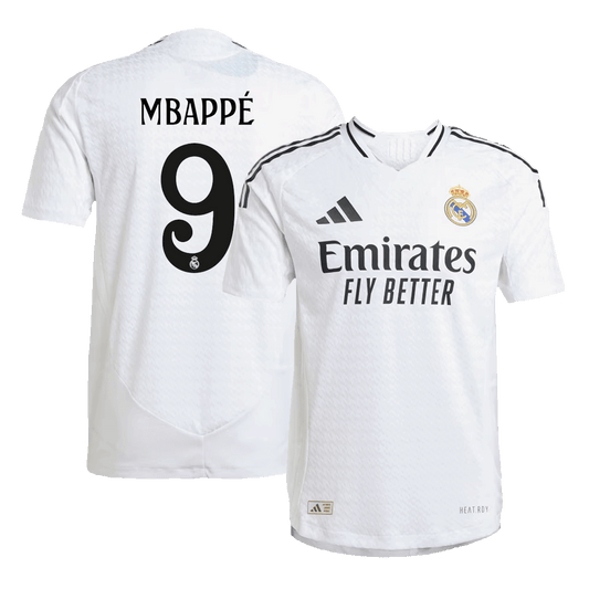 Camiseta de fútbol auténtica de local MBAPPÉ #9 del Real Madrid