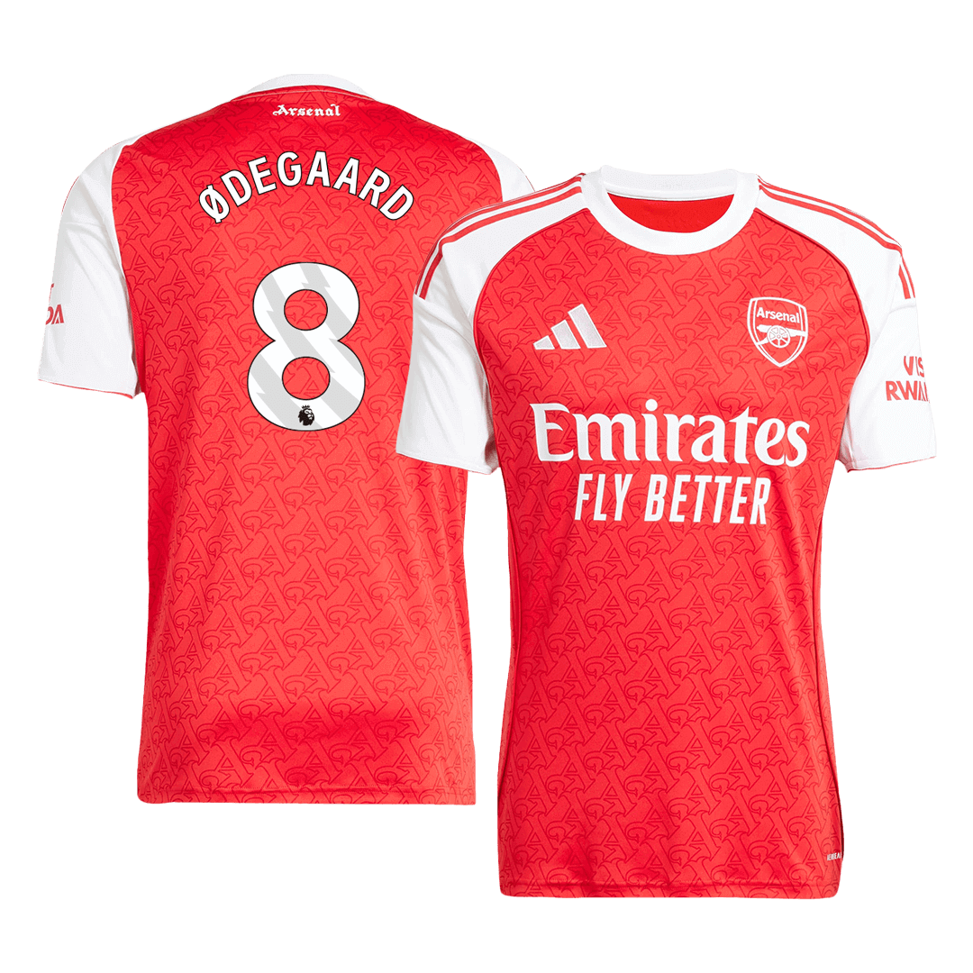 Camiseta de fútbol local del Arsenal n.° 8 2025/26, roja