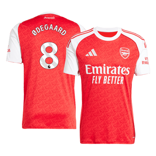 Camiseta de fútbol local del Arsenal n.° 8 2025/26, roja