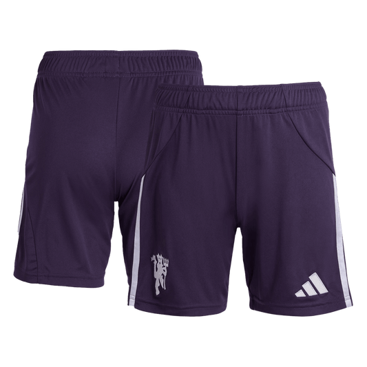 Pantalón corto de fútbol visitante del Manchester United 25/26 morado