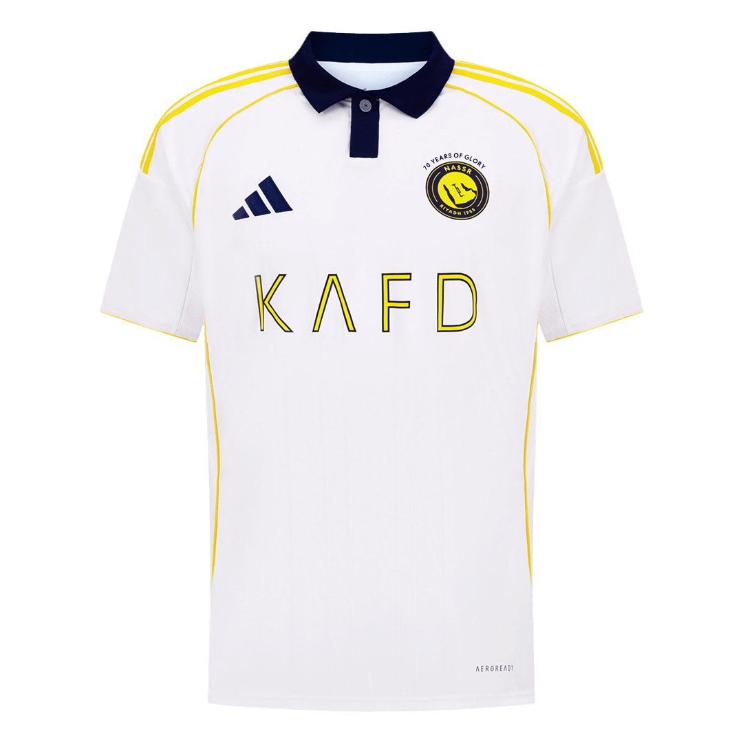 Camiseta de fútbol visitante de tercera equipación del Al Nassr 2025/26, blanca