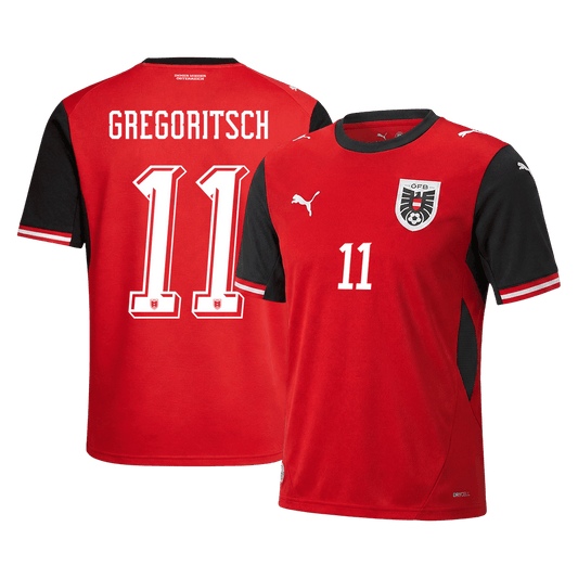 Camiseta de local de Austria para hombre, GREGORITSCH, número 11, Copa del Mundo 2026