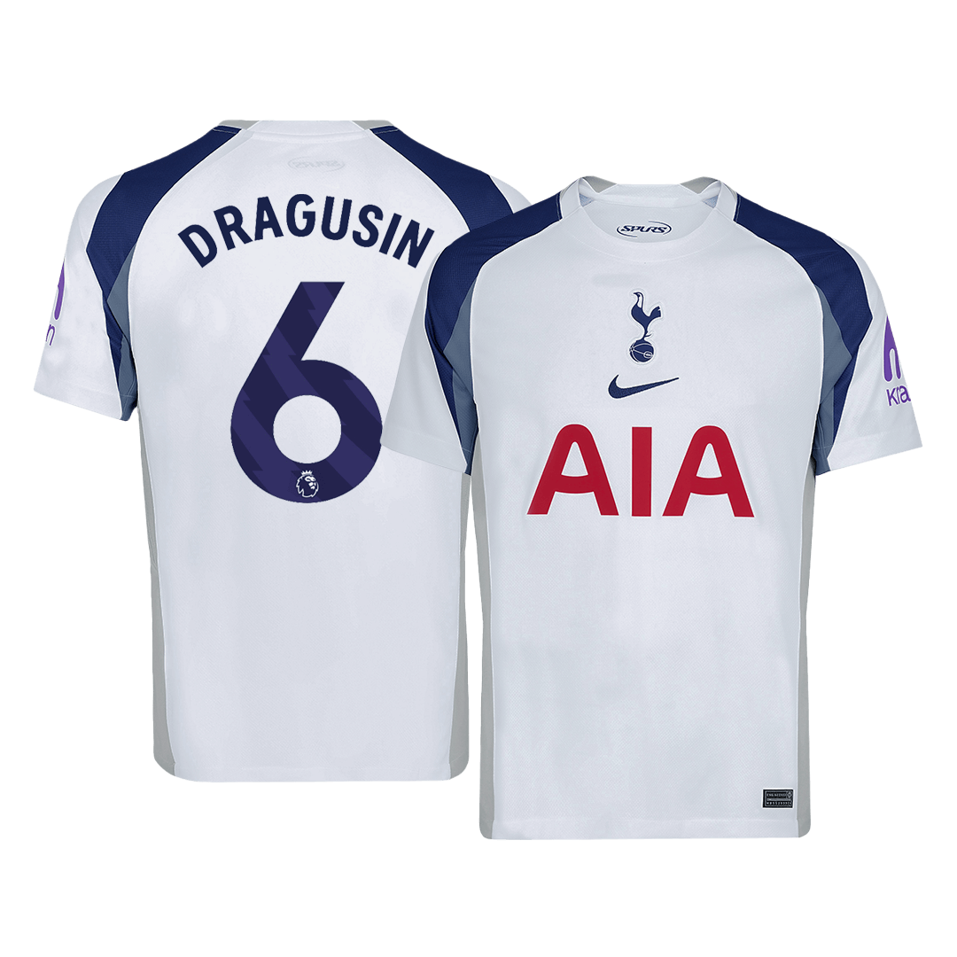 Camiseta de fútbol local del Tottenham Hotspur DRAGUSIN #6 2025/26, blanca