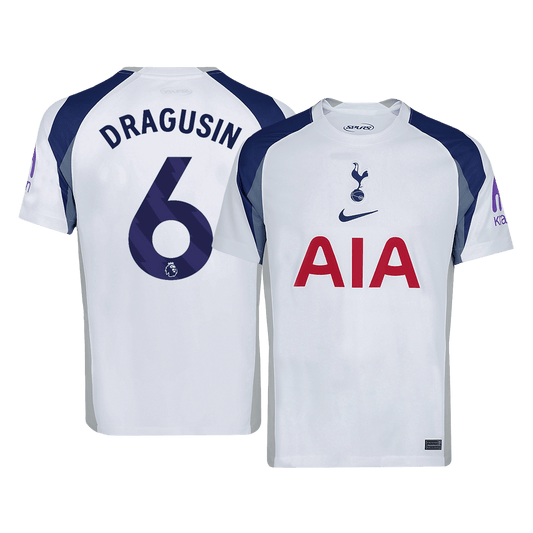 Camiseta de fútbol local del Tottenham Hotspur DRAGUSIN #6 2025/26, blanca