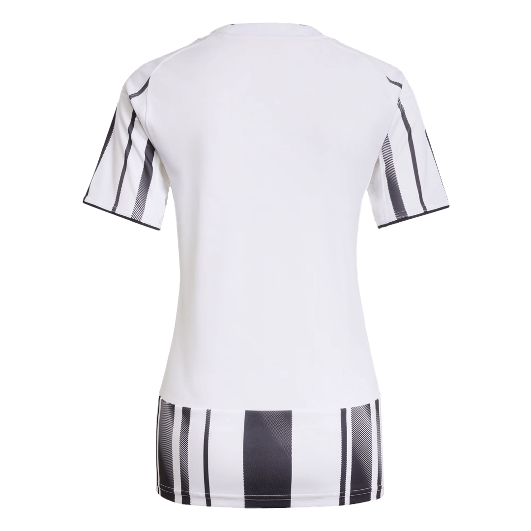 Camiseta de fútbol local de la Juventus para mujer 2025/26, negra y blanca