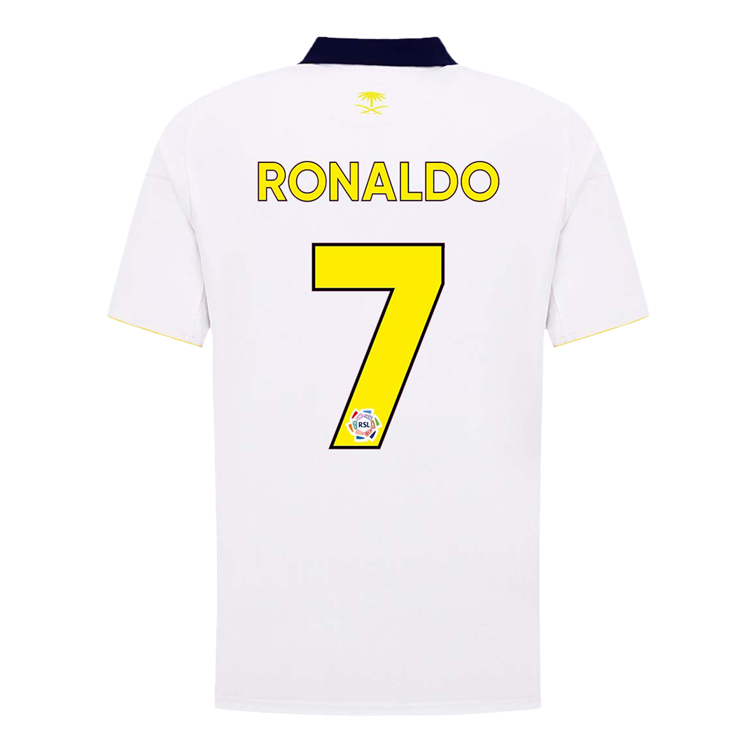 Camiseta de fútbol visitante RONALDO #7 Al Nassr 2025/26, blanca, tercera equipación